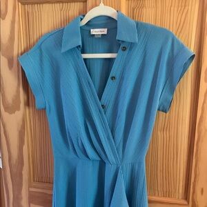 Calvin Klein Teal Blue Midi Dress